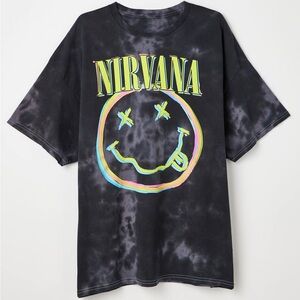 Urban Outfitters Nirvana Smile Pigment Dye Tee